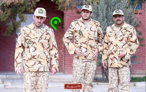 سیاوش خیرابی، جواد خواجوی و نیما شعبان نژاد در سکانسی از سریال هشتگ سرباز