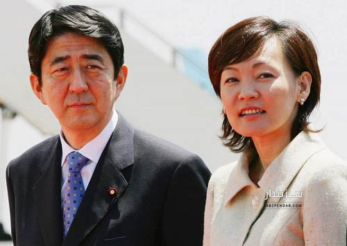 عکس شینزو آبه نخست وزیر ژاپن و همسرش